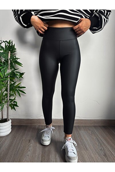 Momslab Mat kožne tajice visokog struka