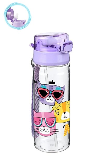 Mashotrend Meow Suluk 500 Ml - Çocuk Suluk, Matara, Pipetli Suluk, Askılı Suluk Kedili Suluk Miyav Suluk