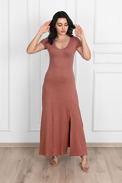 Koza Butik Rochie de damă cu detaliu cu fante 5174-23