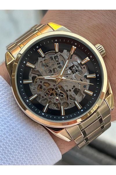 FERRO 3 Atm Waterproof Automatic Mechanism Men's Wristwatch - 2 Years Warranty, Steel Band Efb.40106.B2