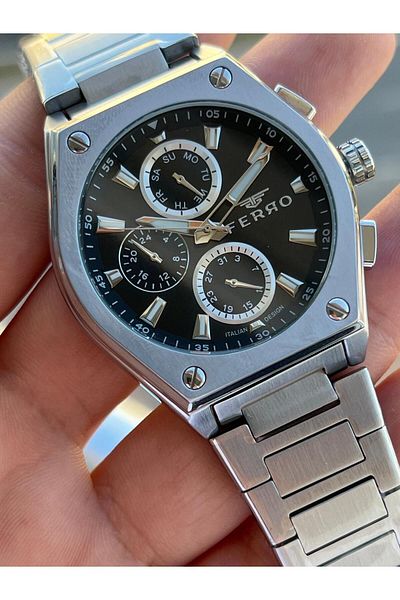 FERRO 30 Mt Waterproof Men's Wristwatch - Steel Cord, Chronograph Function Efm.40132.A2