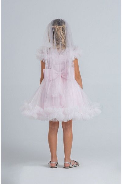 SIRRI Pink Tulle Girl's Princess Evening Dress