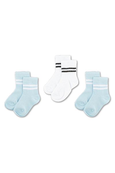 Novibaby Детски чорапи унисекс от 3 части - бели, черни, розови, памучни ученически чорапи