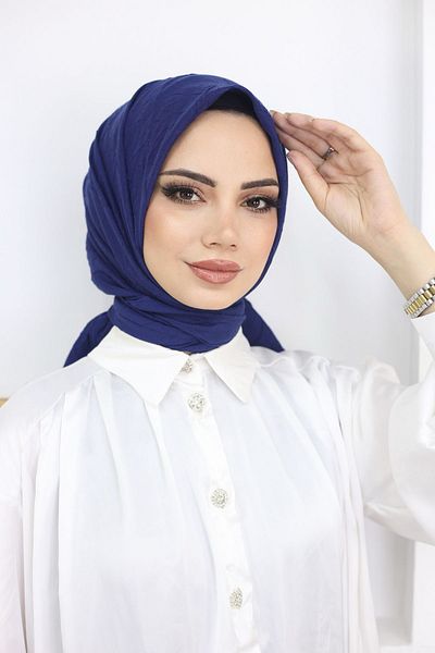 feronis Μοντέλο μαντήλι Hijab γυναικείο μπαμπού Kraş _Navy Blue
