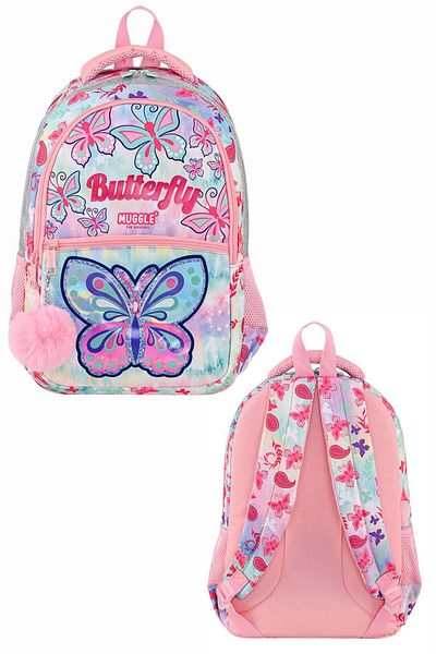 MUGGLE Geantă pentru școală primară cu colecția Butterfly - Geantă pentru nutriție și creion cu trei compartimente 9036SET