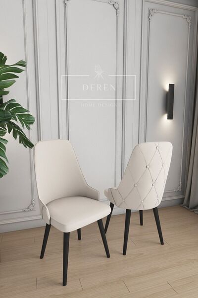 DEREN HOME Vanessa Serisi 1 Adet Krem Mutfak Ve Salon Sandalyesi