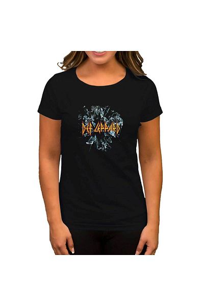 Z zepplin Tricou negru cu model Def Leppard Breoken pentru femei