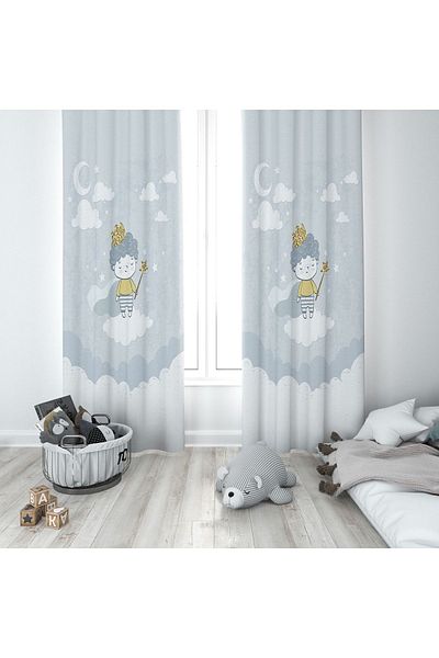 Lolla Beret Prince Figure Gray Background Curtain 137