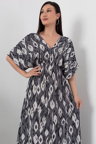 PULLIMM Rochie din viscoză - decolteu în V și talie elastică NY4319