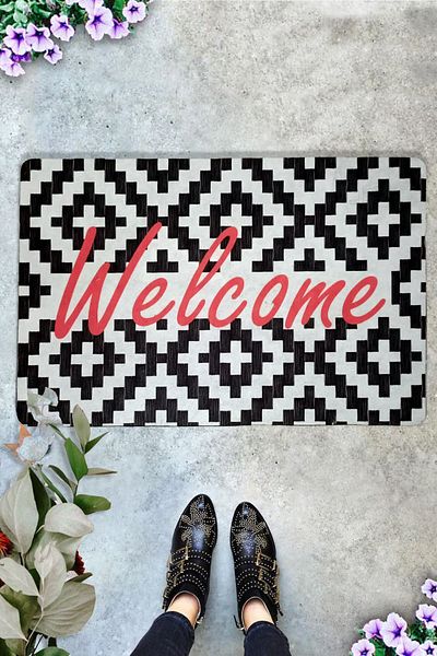 Chilai Home Gestalt Interior and Exterior PVC Door Mat, Patterned Mat