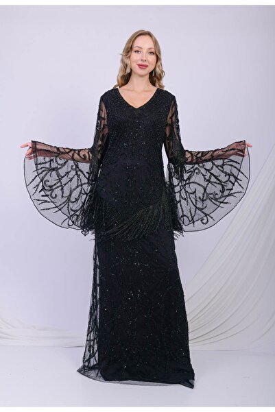 GATSBYLADY LONDON LUCİNA - EL İŞLEMELİ , TAŞ PÜSKÜLLÜ ELBİSE