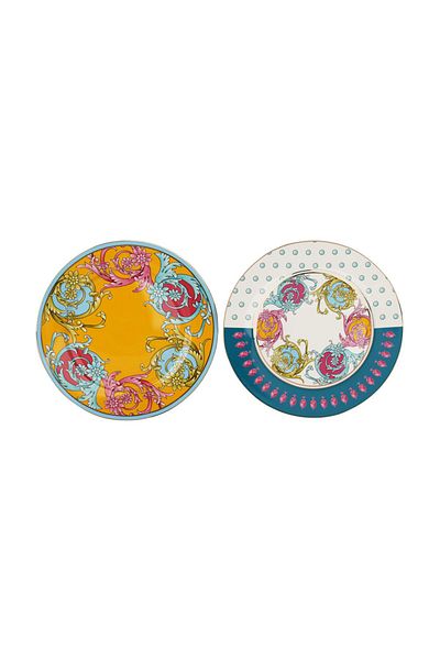 Lucky Art Estelle Bone - 20 cm Porcelain Patterned Set of 4 Plates