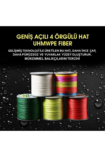 MERCAN MİSİNA Mercan Pe Örgü Premium 4x Ip 1000 M Yeşil Misina