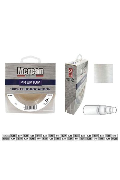 Mercan Fluorocarbon Premium 25 m Reel Fishing Line