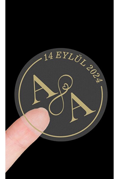 Matbaagraf Gold Etiket Sticker Kişiye Özel Kına Nişan Söz Nikah Düğün Etiketi...