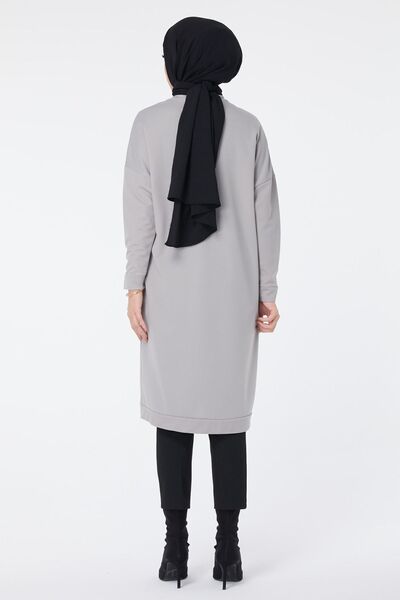 TOFİSA Medium Cut Gray Women's Cardigan - 11430