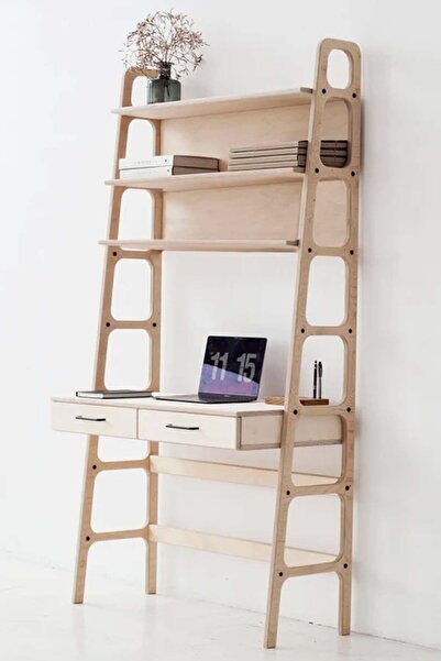 Woodesk Cosmos Ahşap Çalışma Masası Ve Kitaplık, 190x100