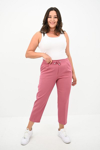 Koza Butik High Waist Draped Women's Plus Size Trousers - 6201-25