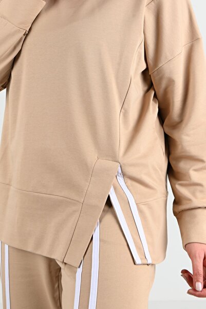 Koza Butik Women's Large Size Turtleneck Tracksuit Set 8070-24