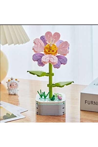 MJ TOYS Çiçek Buketi Hediyelik Mini bloklar Çiçek Buketi Vazo Yapı blokları