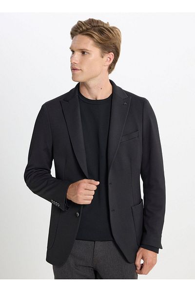 ALTINYILDIZ CLASSICS Jachetă pentru bărbați Sixstars Classics Slim Fit neagră ACE042510107_JACĂ TONI