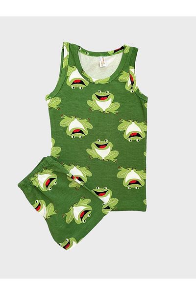 elmas kids Set boxer pentru băiat din bumbac cu model broască verde