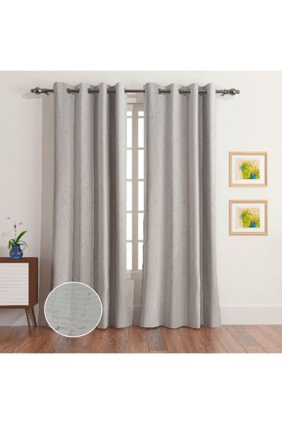 Home Box Glitter 2-Piece Extra Long Jacquard Curtain Set - 140x300 cm