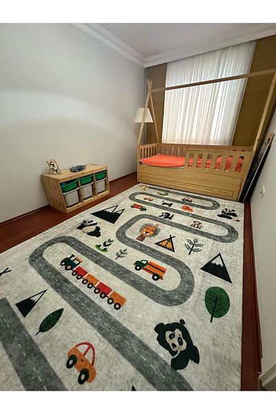 MODKLAS Digital Printed Sponge Free Carpet Cover - Elastic and Washable - 6m2 200x300 Cm