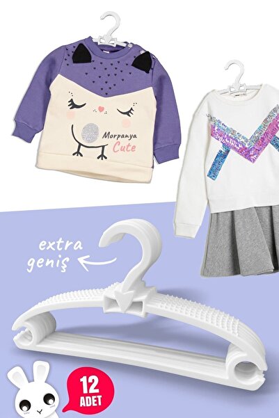 Morpanya Bebek Elbise Askısı 12 Adet Bebek Askısı Çocuk Kıyafet Askısı Honey ...