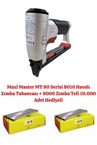 maxi master mt 80 Serisi 8016 Havalı Zımba Tabancası + 8006 Zımba Teli 10.000...