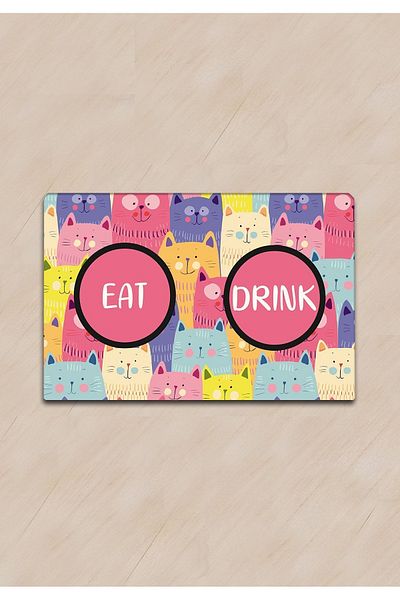 Chilai Home Pvc Cats Colorful Cat Dog Food Mat