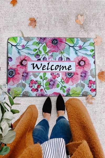 Chilai Home Bourgeon Custom Design Inside and Outside PVC Door Front Mats