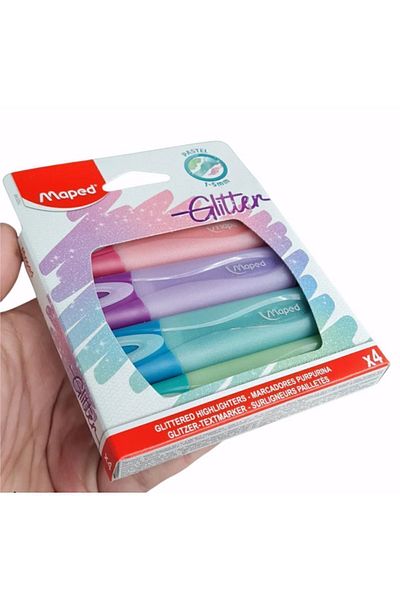 Maped Highlighter Glitter Pastel Cut Point 1-5mm 4 Colors3154147420461