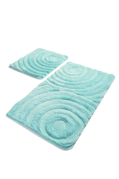 Chilai Home Wave Mint Σετ 2 τεμαχίων - Ακρυλικό χαλάκι και μοκέτα μπάνιου και τουαλέτας