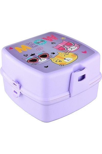 Cosiness Cat Power Two-Tier Lunch Box