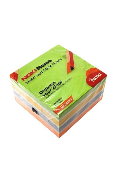 Noki Memo 75x75 Neon Mysterious Adhesive Cube Block Note