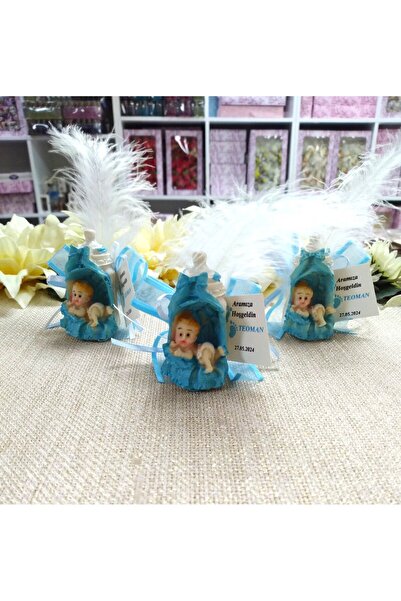 Murat Süs Polyester Biberonda Bebek - Mavi Erkek Bebek- Nikah Şekeri