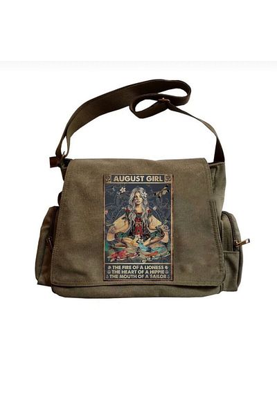 DEEFWEAR Cat Messenger Bag with Adjustable Belt and Zipper