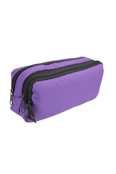 Kalemlig Stationery and Toy World Penlig Purple Double Compartment Linen Pen Holder Sturdy Zipper