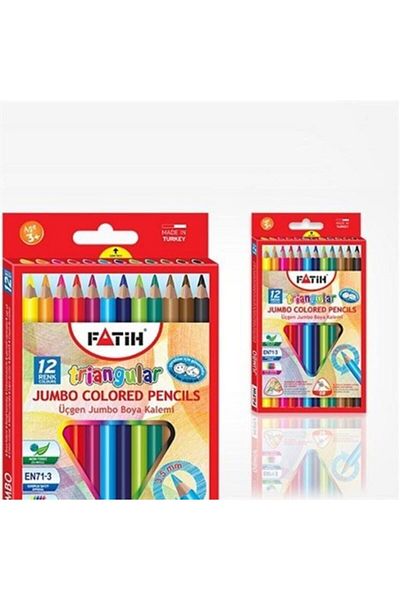 Fatih Triangular Jumbo Tip Pen Set 12 Colors