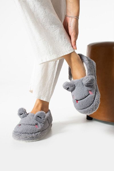 Zirve Moda Unisex Frog βελούδινες παντόφλες - Figured House Design