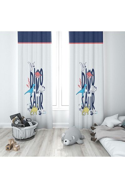 Lolla Evmila Children's Room Patterned Background Curtain