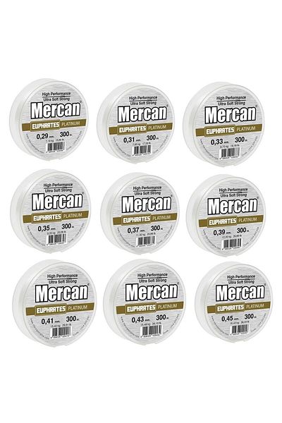 MERCAN MİSİNA كورال بلاتينيوم أبيض 300 م 250 م 200 م 1 × 1 بكرة صيد