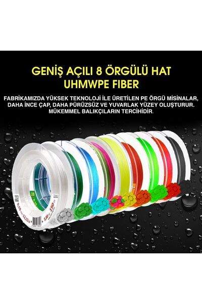 Mercan Pe Braid Platinum X8 Multicolour Rope 150m Spool Line