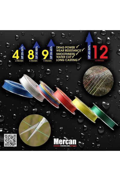 Mercan Yellow Color Premium X4 Pe Reel Fishing Line - Rope 300m