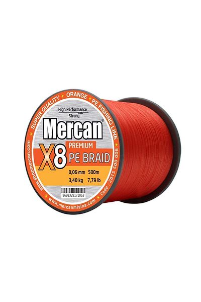 Mercan Platinum X8 Orange Pe Knit - 500m Line