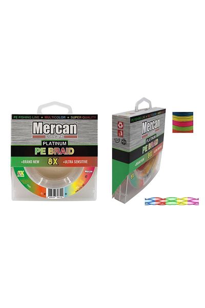MERCAN MİSİNA Mercan Platinum Pe 8x Braid Ip 300 M Multicolor Spool Fish Tape