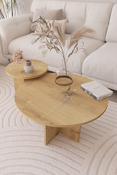 OBİ Atölye 2 li Orta Sehpa Seti, İskandinav Stil, Bohem, 72 cm, 40 cm - Safir...