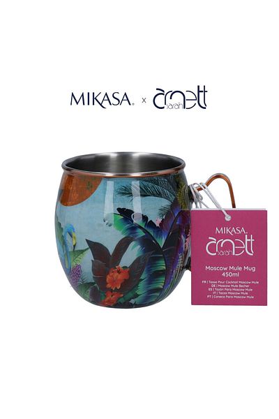 MIKASA Sarah Arnett Mksamuleflam - Stainless Steel 450ml Moscow Mule Kupu Flamingo
