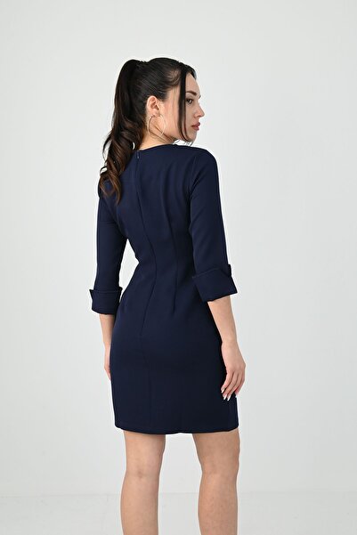 Koza Butik Γυναικείο Λεπτομερές Φόρεμα με Κουμπί 5202-24